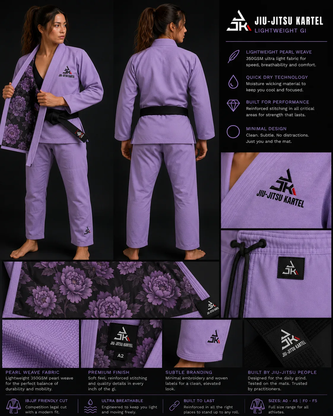 JJK Lightweight Pearl Weave Gi (Lavender)