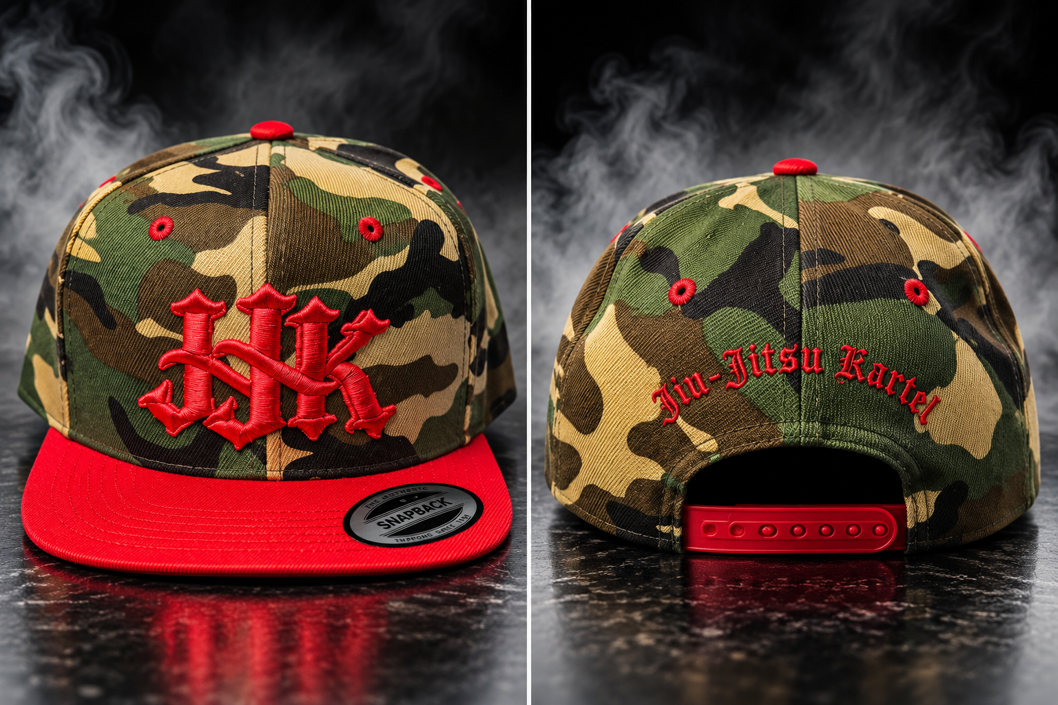 JJK Snapback — Camo / Red