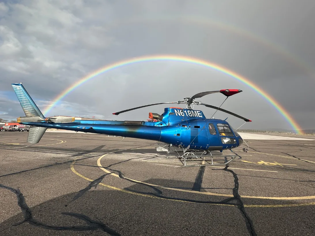Mountain Air helicopter on a film and photography mission