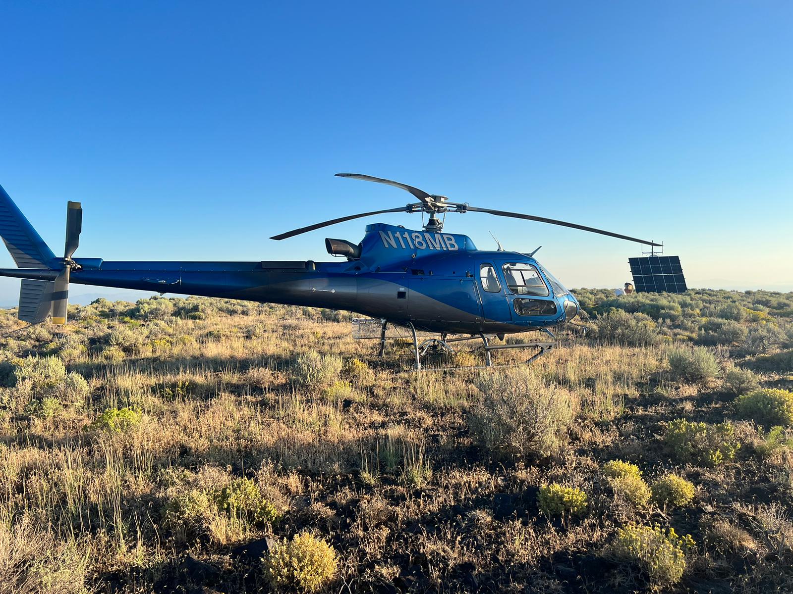 Mountain Air AS350 helicopter on the ground