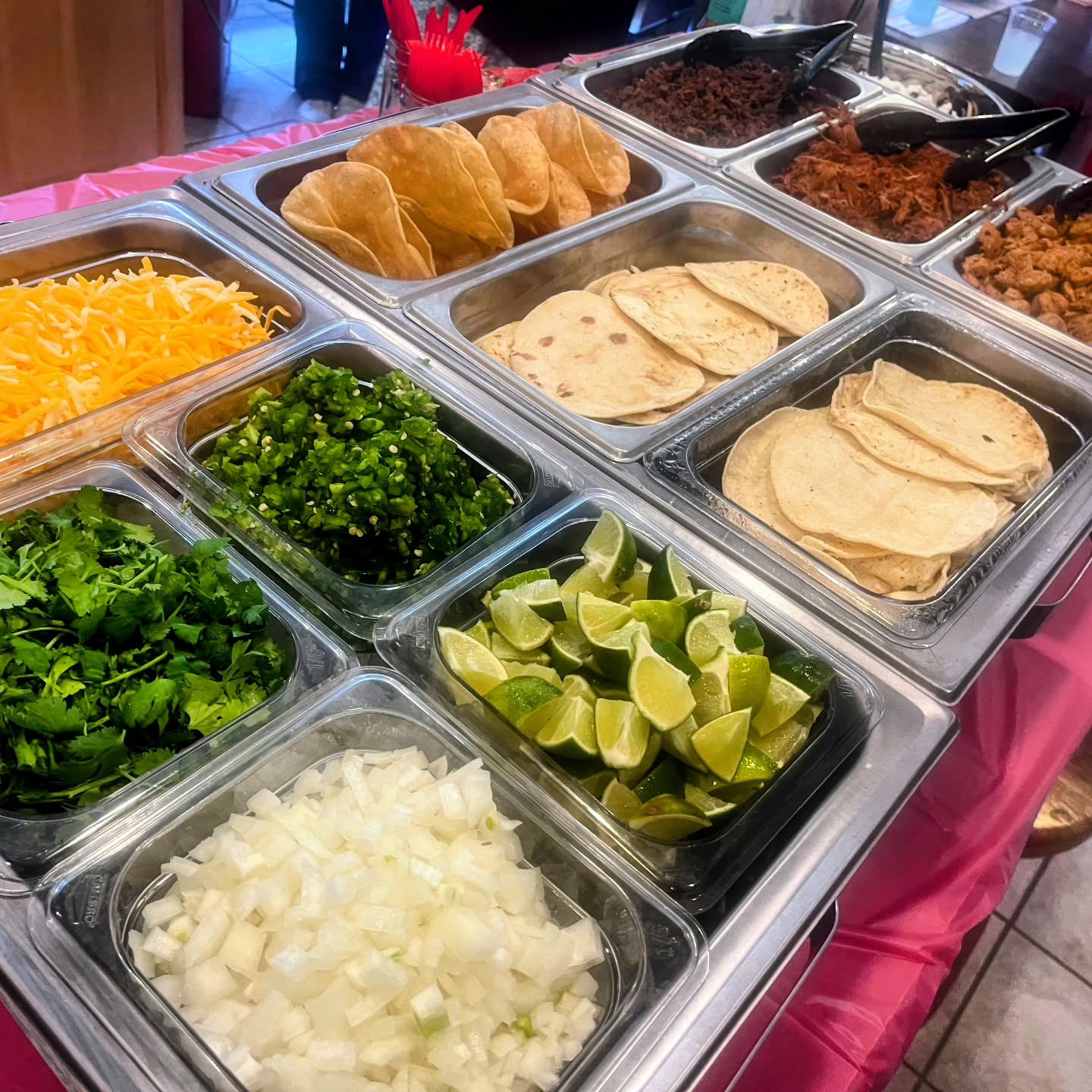 Ocean Desert taco bar catering spread