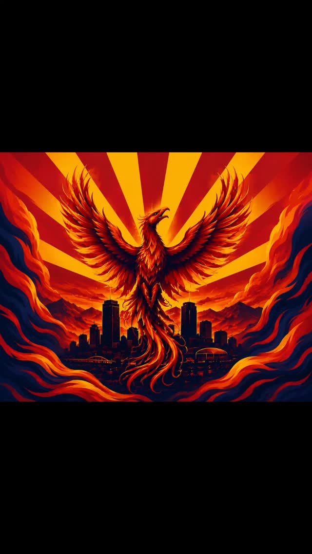 Phoenix rising over the Arizona desert